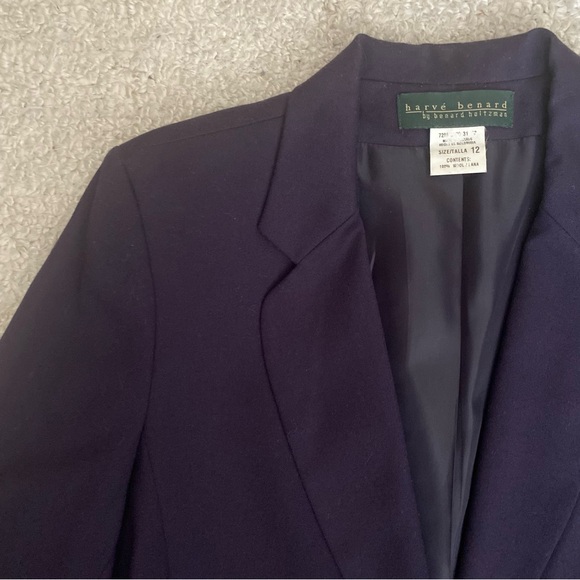 Classic Navy Jacket/Blazer ~harve benard ~Size 12 ~100% Wool Single Button - Picture 5 of 12